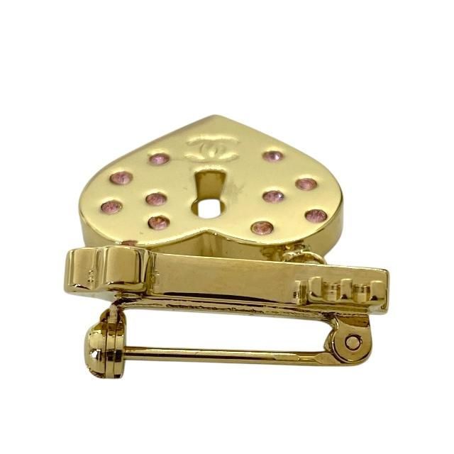 Chanel Brooch Coco Mark Heart Key Color Stone Pink Gold 02P