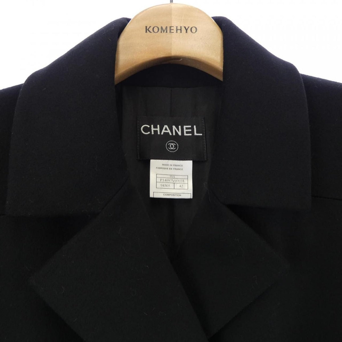 Chanel Vintage Coat Cashmere Black — view 5