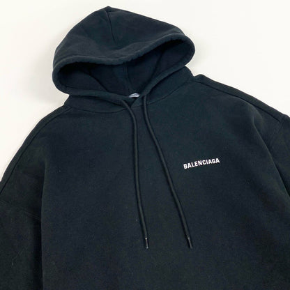 Balenciaga Pullover Hoodie Defile M Black Cotton Sweater — view 4