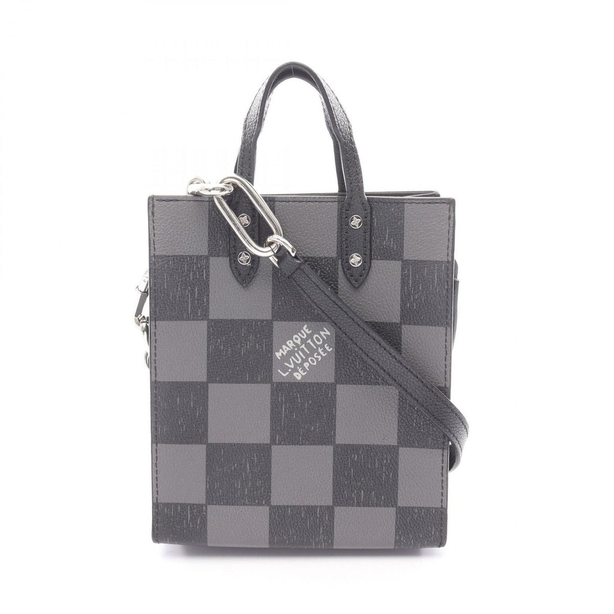 Louis Vuitton Handbag Sac Plat XS Noir Black Leather Sac Plat XS