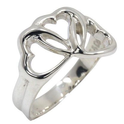 Tiffany & Co Triple Heart Silver 925 Size 10.5 Ladies' 2.8g Ring