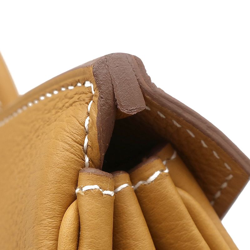 Hermes Handbag Birkin 25 Togo Natural Sable Silver Hardware Brown Engraved K