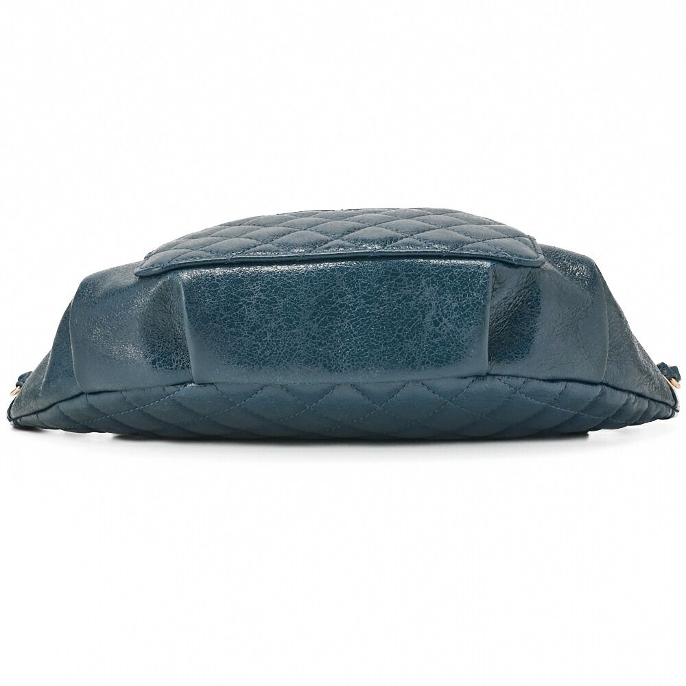 Chanel Waist Bag Matelasse Lambskin With Coco Charm Blue Gold Hardware Ladies