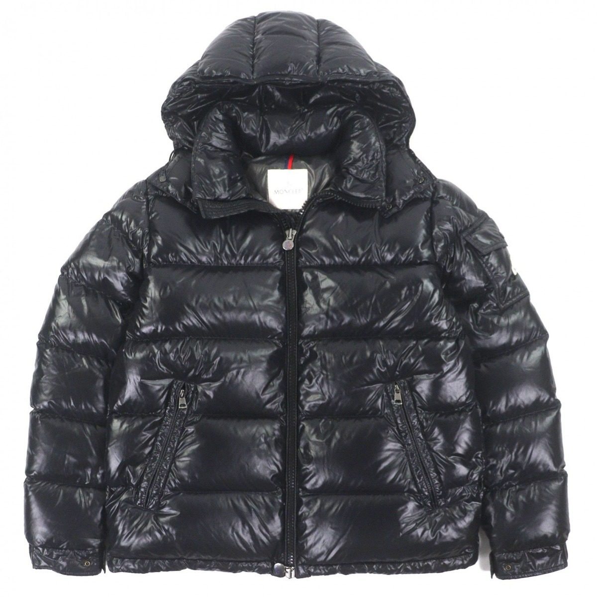 Moncler Maya Logo Patch Hooded Double Zip Up Jacket Black 4