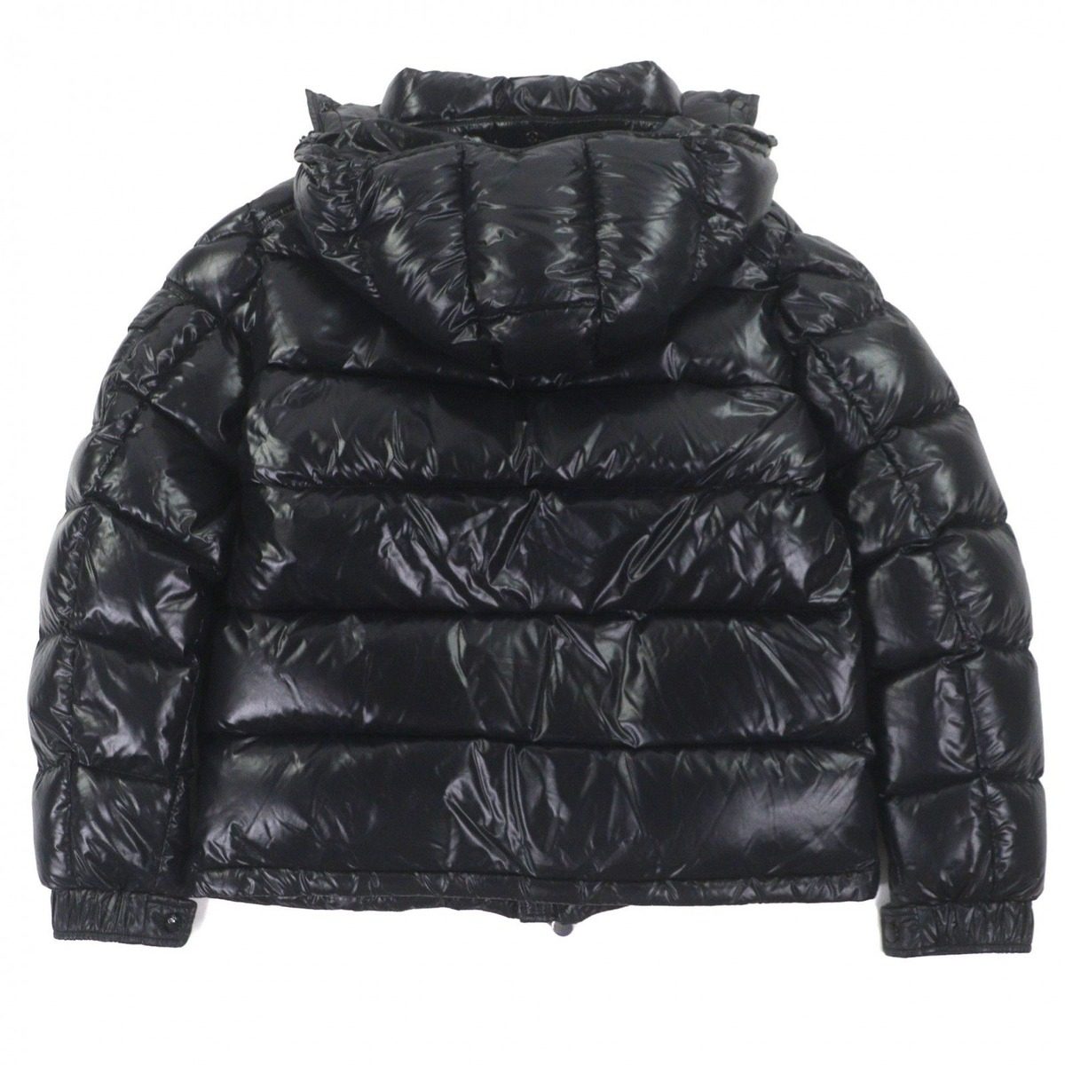 Moncler Maya Logo Patch Hooded Double Zip Up Jacket Black 4 — view 3