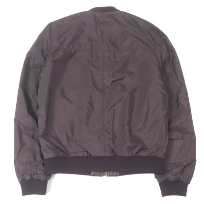 Prada Triangle Logo Triangle Plate Reversible Lamb Leather Bomber Jacket