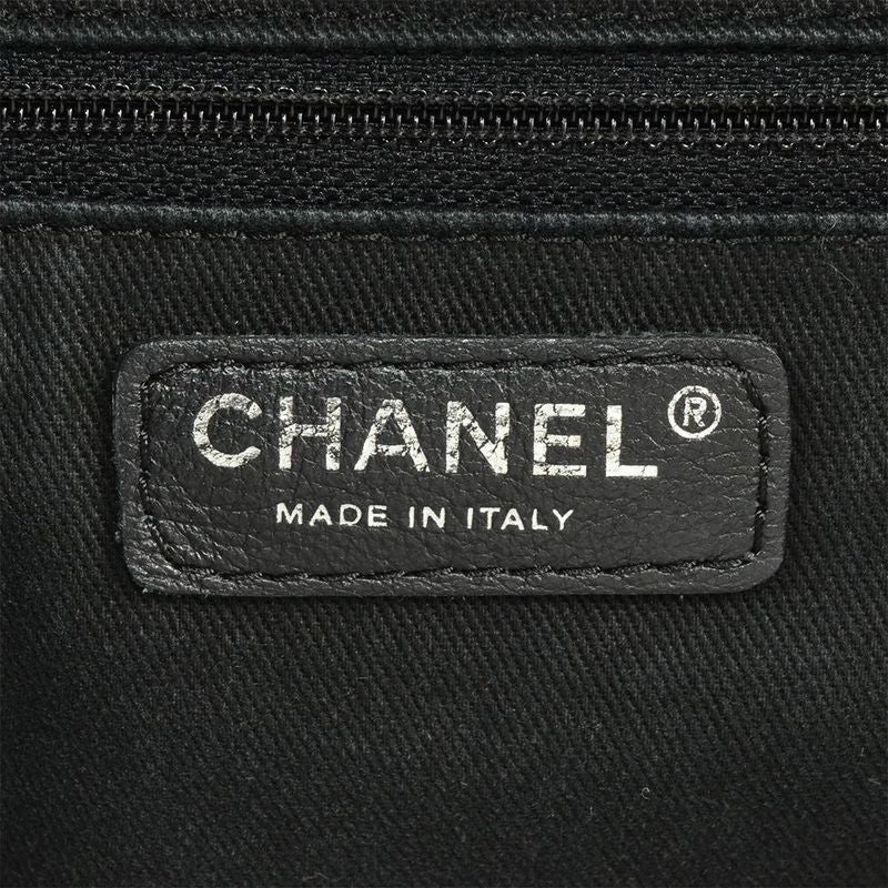 Chanel Paris New York Line Tote Bag Nylon Leather A33100 Black Coco Mark