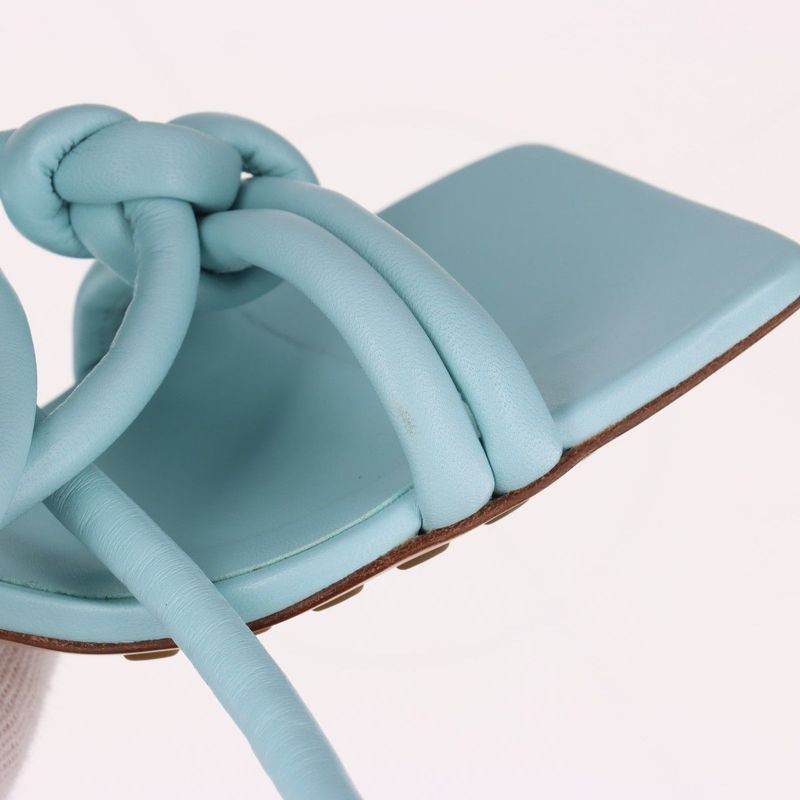 Bottega Veneta Leather Sandals Women's 35 Light Blue Made In Italy