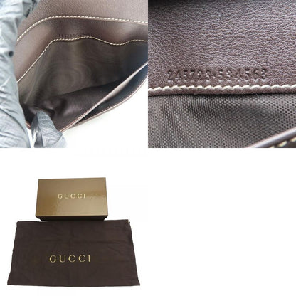 Gucci Long Wallet 245723 GG Canvas Leather Brown Beige Gold Hardware W Hook