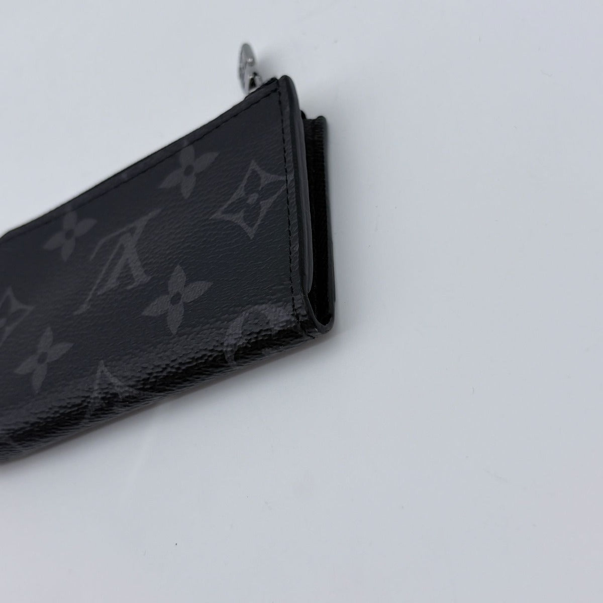 Louis Vuitton Monogram Eclipse Porte-Monnaie Joule Coin Purse Black Gray — view 11