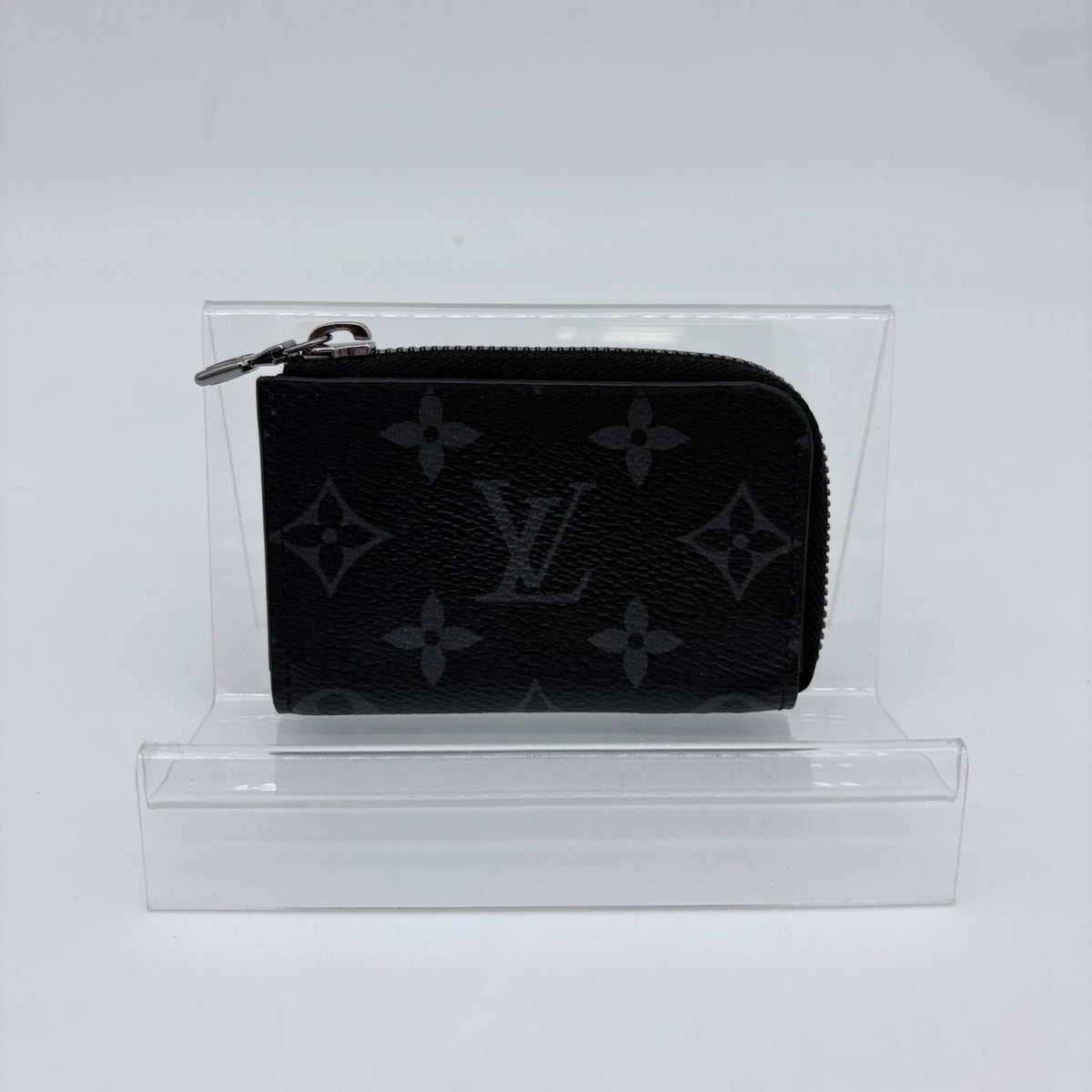 Louis Vuitton Monogram Eclipse Porte-Monnaie Joule Coin Purse Black Gray — view 3