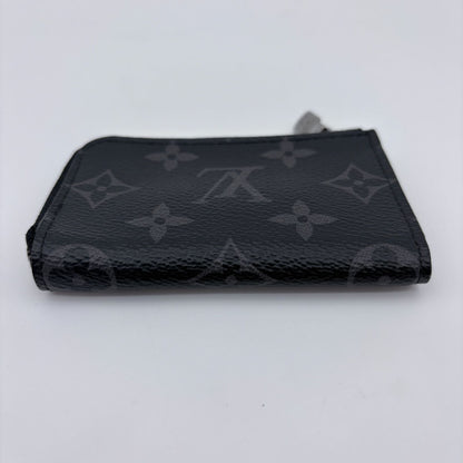 Louis Vuitton Monogram Eclipse Porte-Monnaie Joule Coin Purse Black Gray — view 9