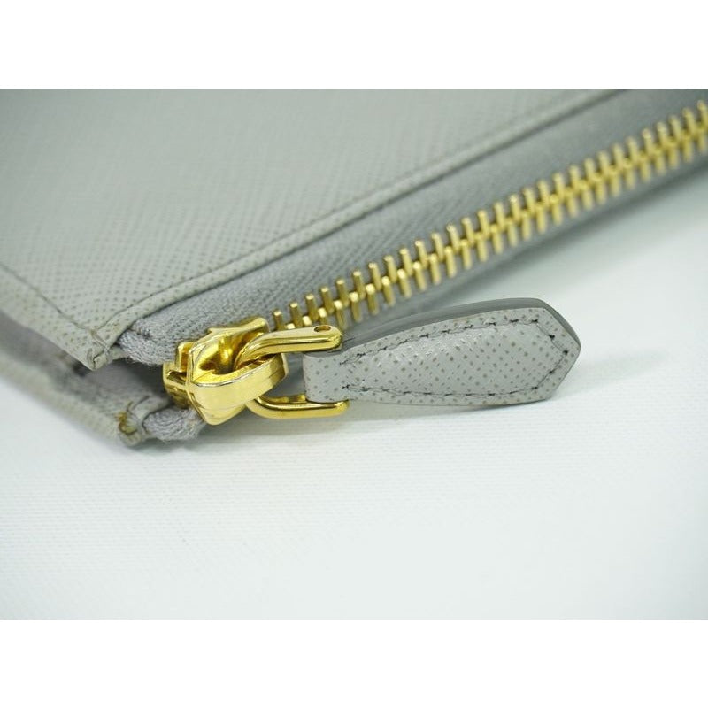 Prada Saffiano Metal Leather L-shape Zipper Long Wallet — view 7
