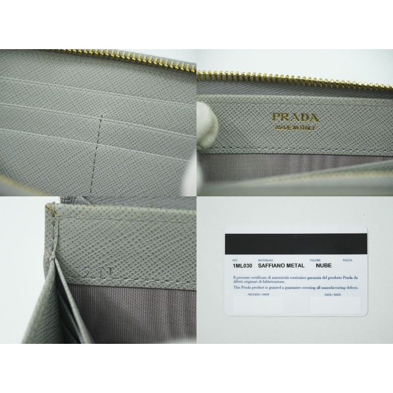 Prada Saffiano Metal Leather L-shape Zipper Long Wallet — view 9