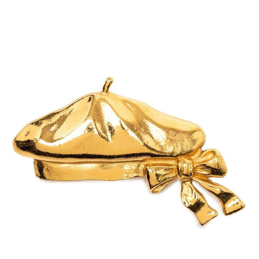 Chanel Beret Ribbon Motif Gold Plated