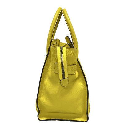 Celine Handbag Luggage Mini Shopper Yellow Leather