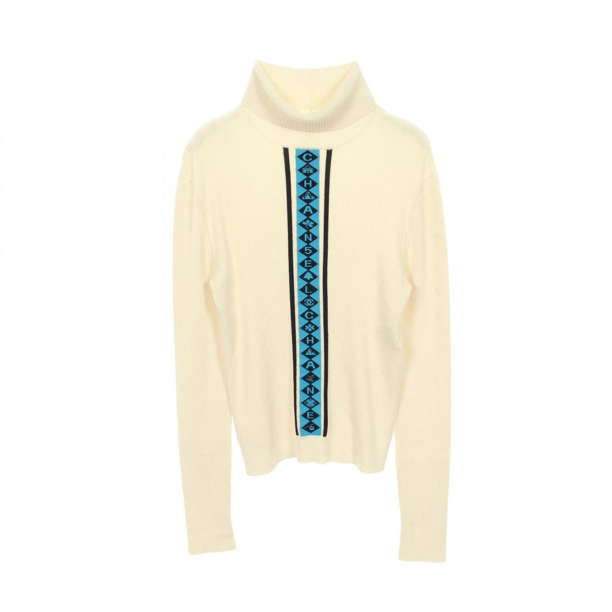 Chanel Knit Top Wool White Blue