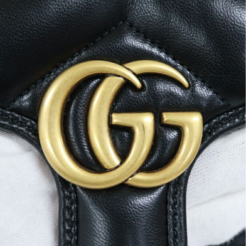 Gucci GG Marmont Backpack Black Gold Leather X — view 6