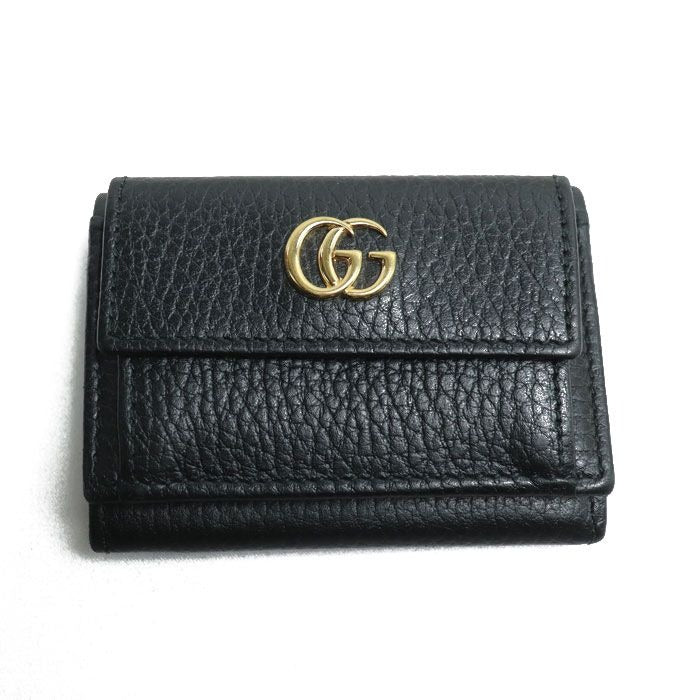 Gucci Petit Marmont Leather Wallet Trifold Black