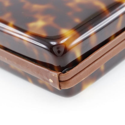 Fendi FF Party Bag Plastic X Leather Brown Ladies Handbag