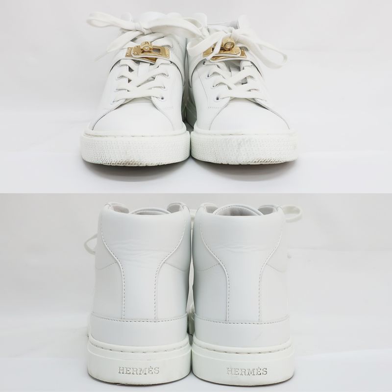 Hermes Sneakers - High Cut Daydream Kelly White Size 35.5 23cm
