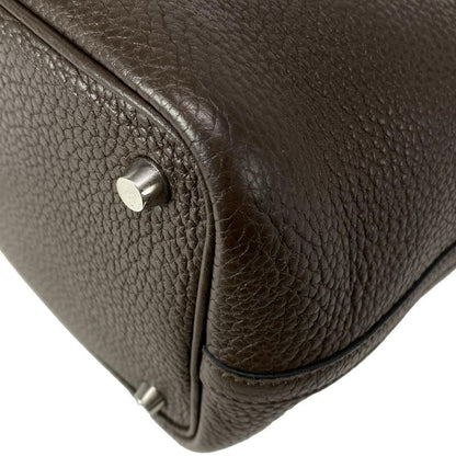 Hermes Handbag Picotin Lock PM Dark Brown Silver Hardware