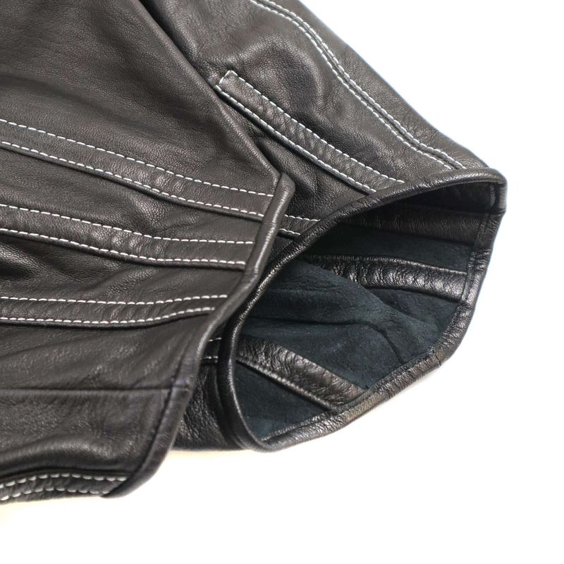 Celine by Phoebe Philo 16ss Puff Sleeve Leather Biker Jacket 2 5r58 6987 Black