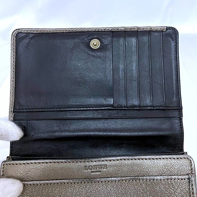 Loewe Fold Wallet Ec22896 Silver Anagram Vintage