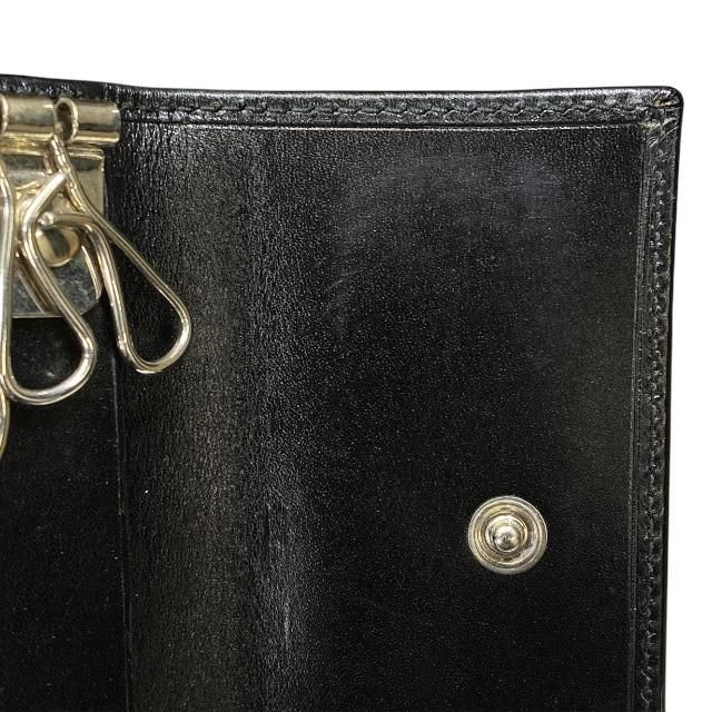 Gucci 131928 6-stack Key Case Key Ring Sherry Line Web Stripe Leather Black
