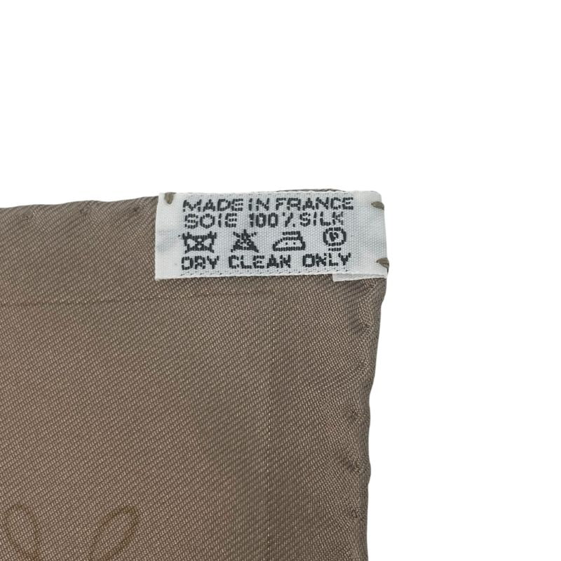 Hermes LART Decrire Calligraphy Art Scarf Silk Brown