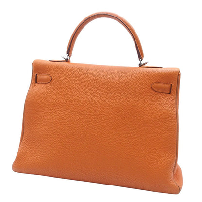 Hermes Kelly 35 Potiron Silver Togo Retourne 2-Way Shoulder Bag — view 2