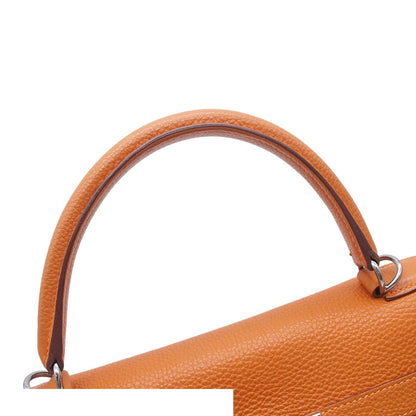 Hermes Kelly 35 Potiron Silver Togo Retourne 2-Way Shoulder Bag — view 4