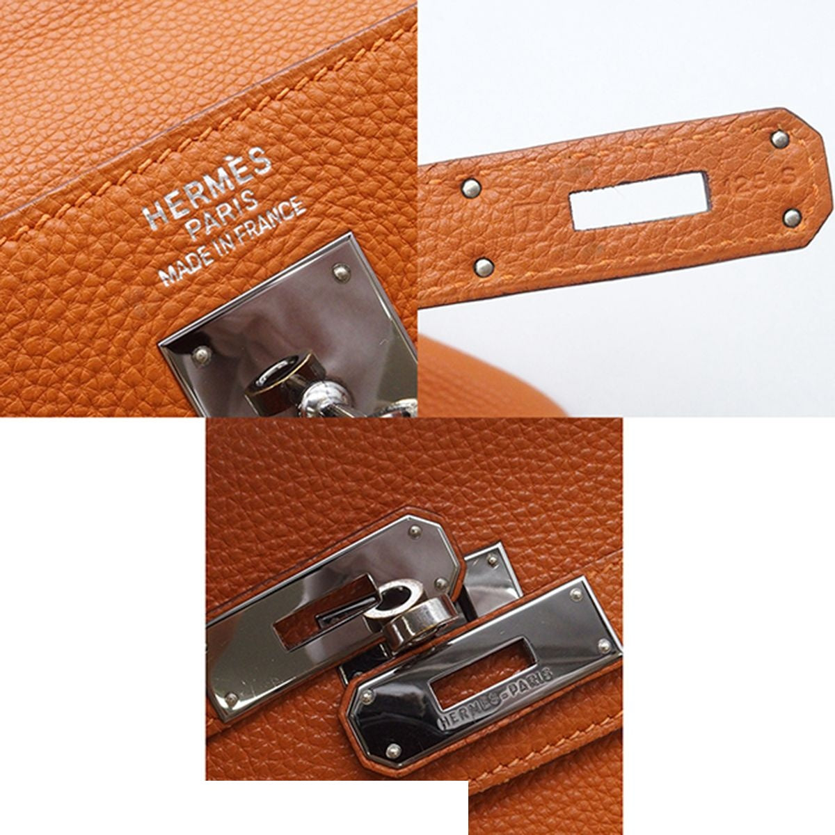 Hermes Kelly 35 Potiron Silver Togo Retourne 2-Way Shoulder Bag — view 6