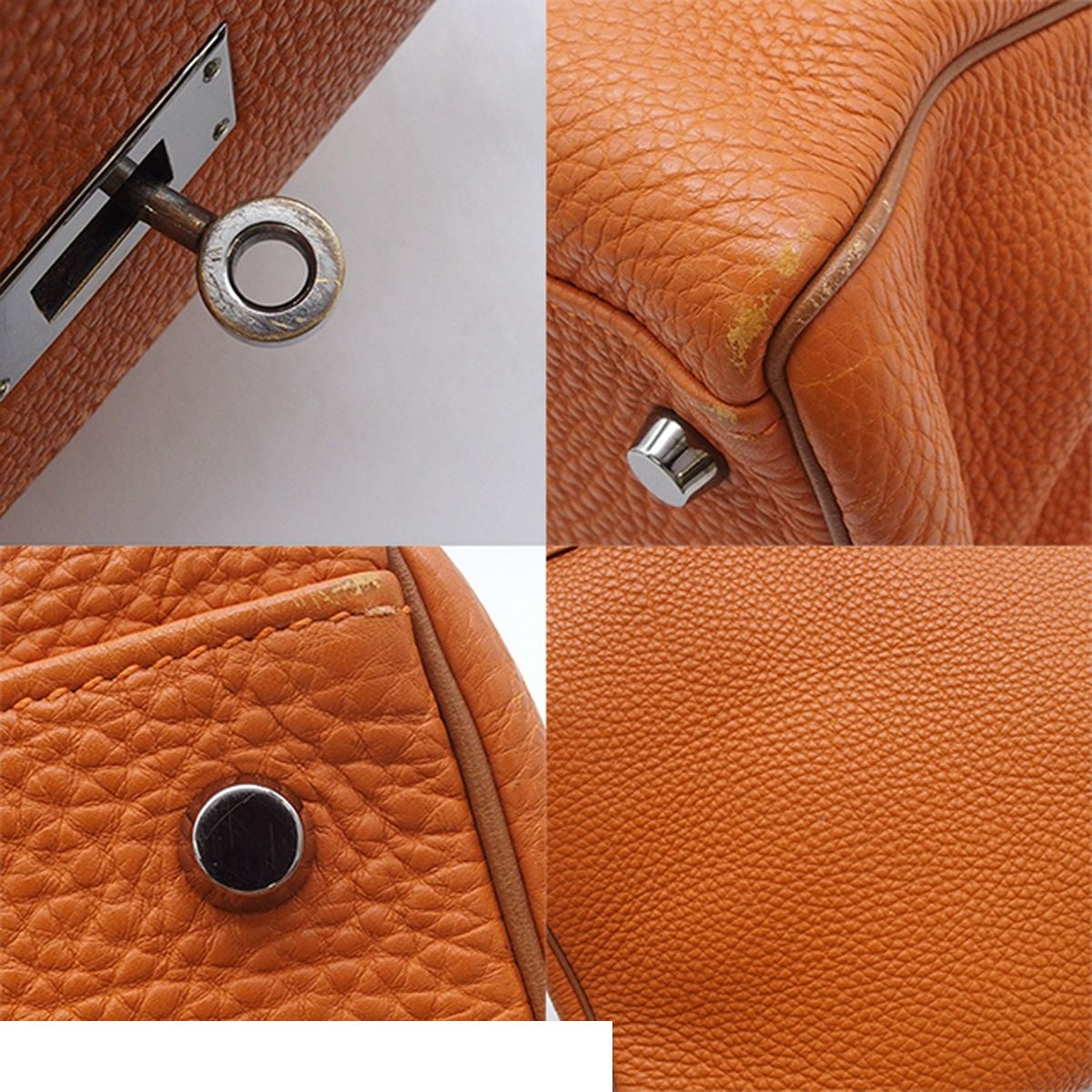 Hermes Kelly 35 Potiron Silver Togo Retourne 2-Way Shoulder Bag — view 7
