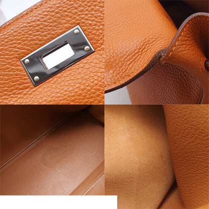 Hermes Kelly 35 Potiron Silver Togo Retourne 2-Way Shoulder Bag — view 8