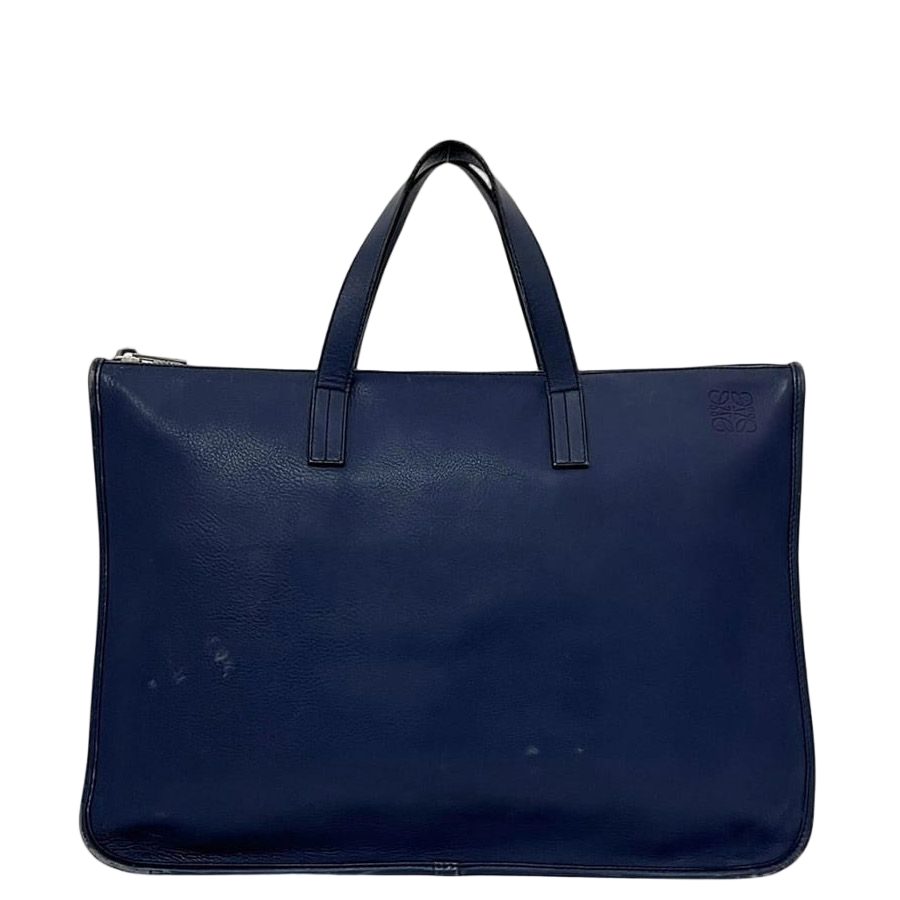Loewe Business Bag Navy Dark Blue Anagram Document Bag Leather