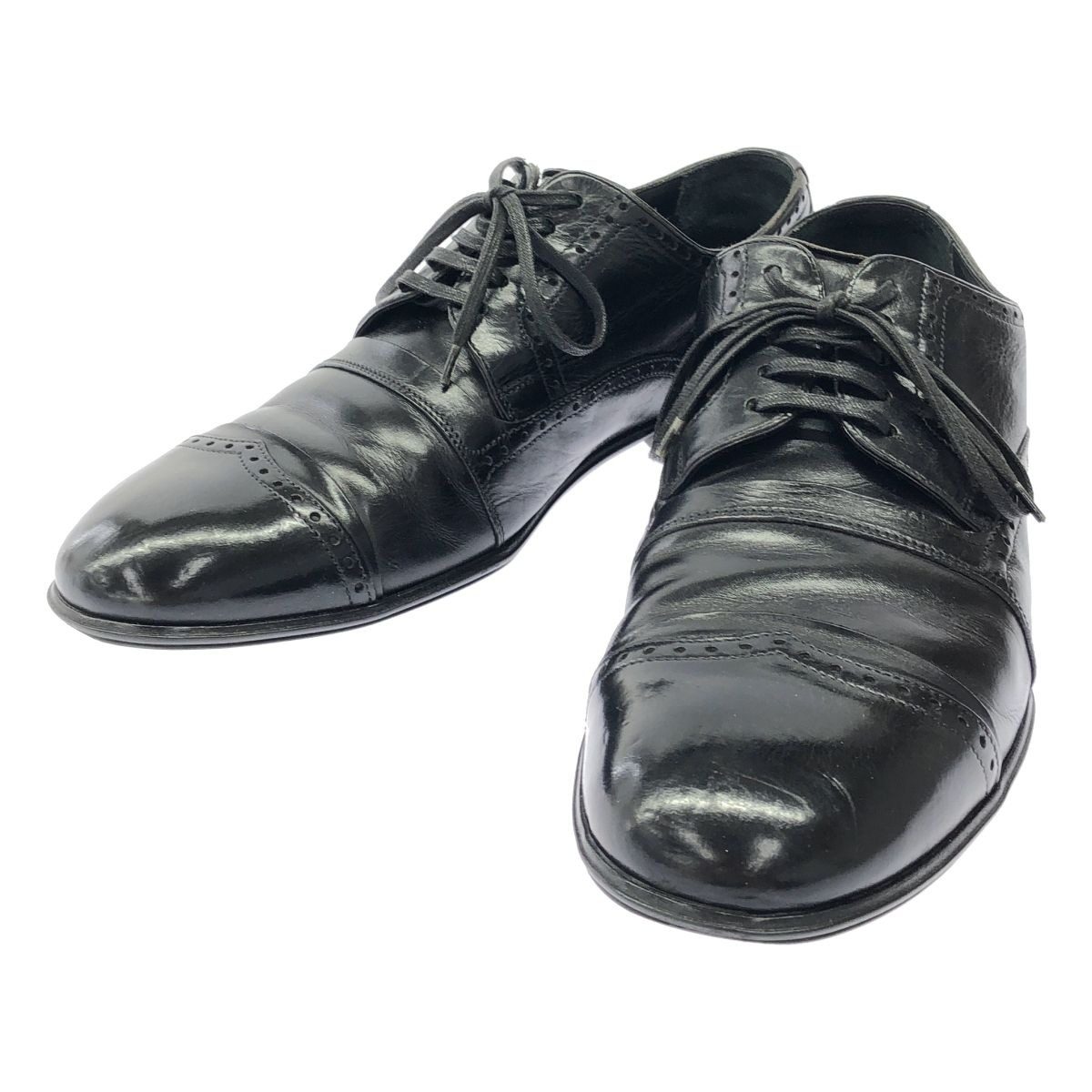 Dolce & Gabbana Medallion Leather Shoes Black 6