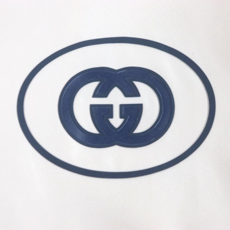  Gucci 693017 Interlocking G Back Print Zip Up Track Jacket Beige Orange S