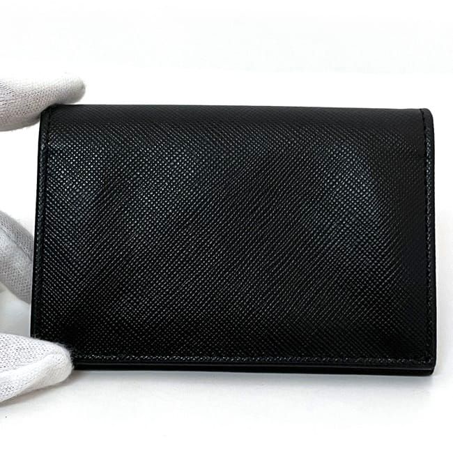 Prada Business Card Case Black NERO Excellent Condition Saffiano Leather