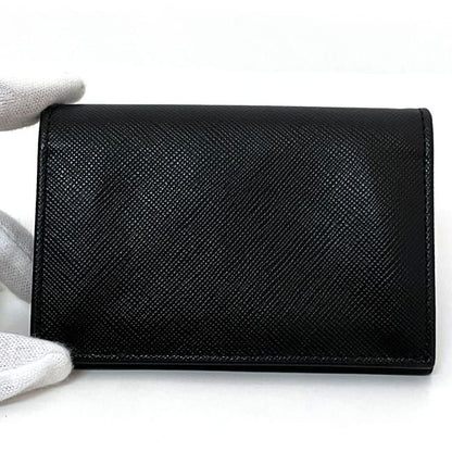 Prada Business Card Case Black NERO Excellent Condition Saffiano Leather