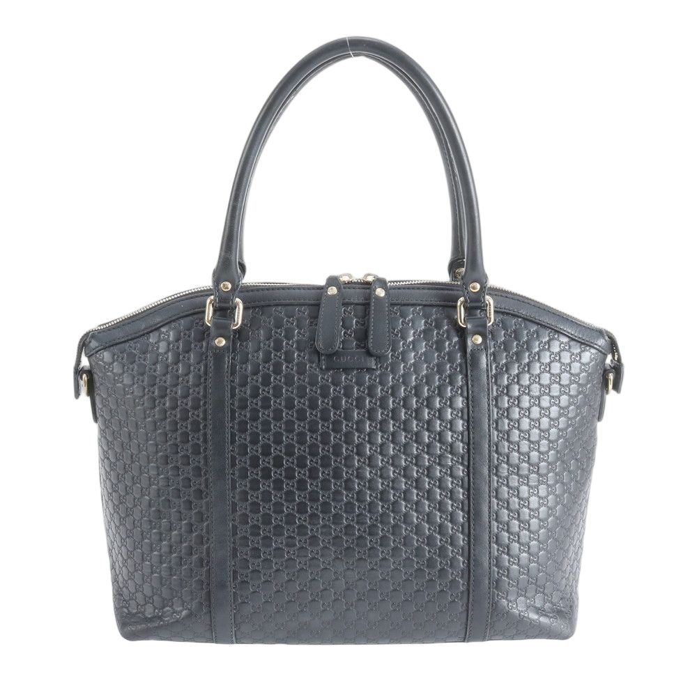 Gucci Micro Guccissima Leather Tote Shoulder Hand Black