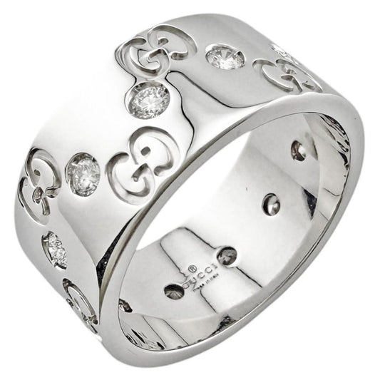 Gucci Icon Wide Ring 18k Gold 18k White Diamond