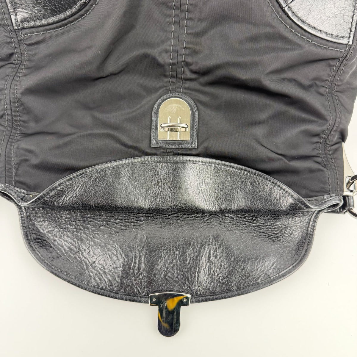 Prada Tote Black Nylon Leather Vintage — view 15
