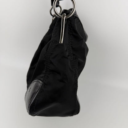 Prada Tote Black Nylon Leather Vintage — view 6