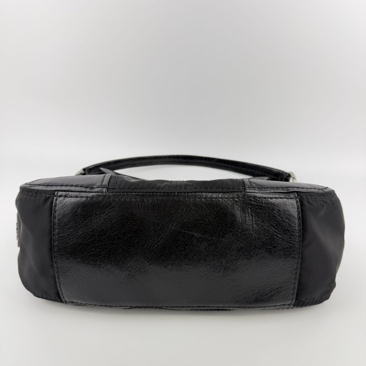 Prada Tote Black Nylon Leather Vintage — view 7
