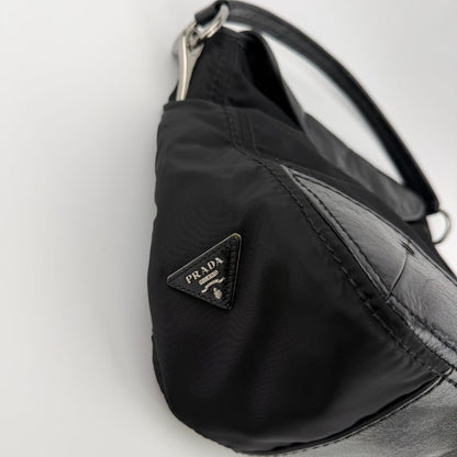 Prada Tote Black Nylon Leather Vintage — view 8