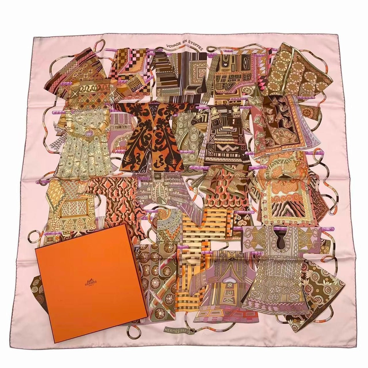 Hermes Scarf Carre 90 Voyage en Etoffes a Journey Through the World's Fabrics
