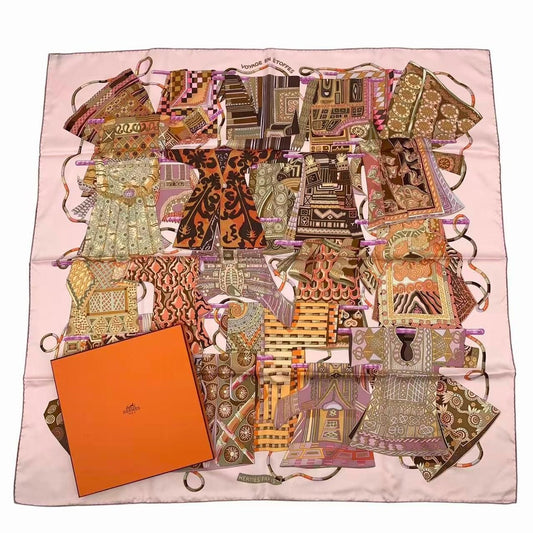 Hermes Scarf Carre 90 Voyage en Etoffes a Journey Through the World's Fabrics