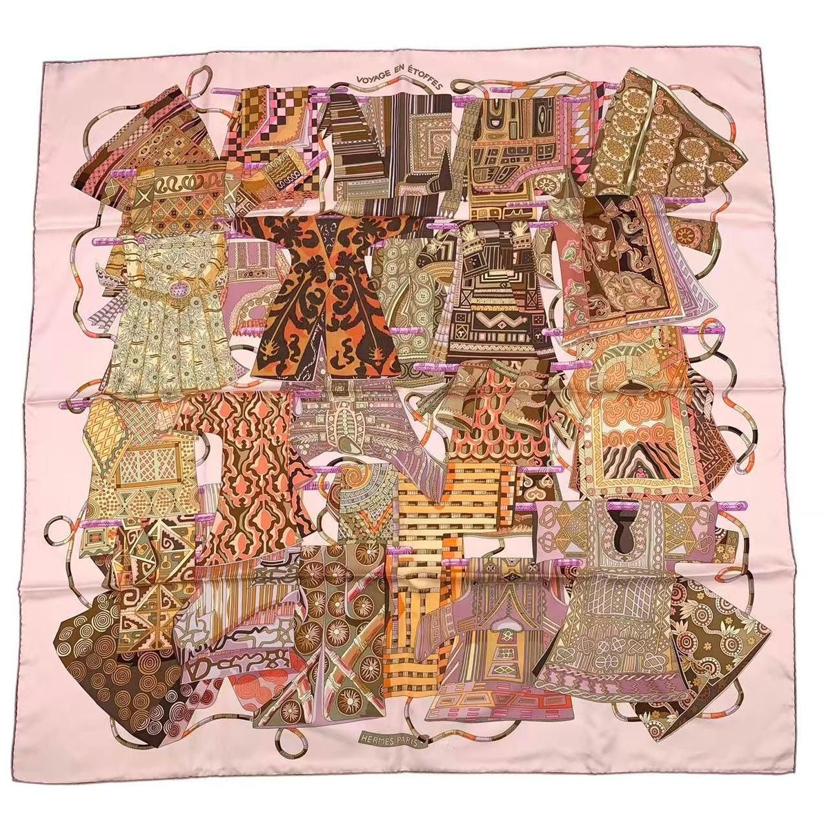 Hermes Scarf Carre 90 Voyage en Etoffes a Journey Through the World's Fabrics — view 2