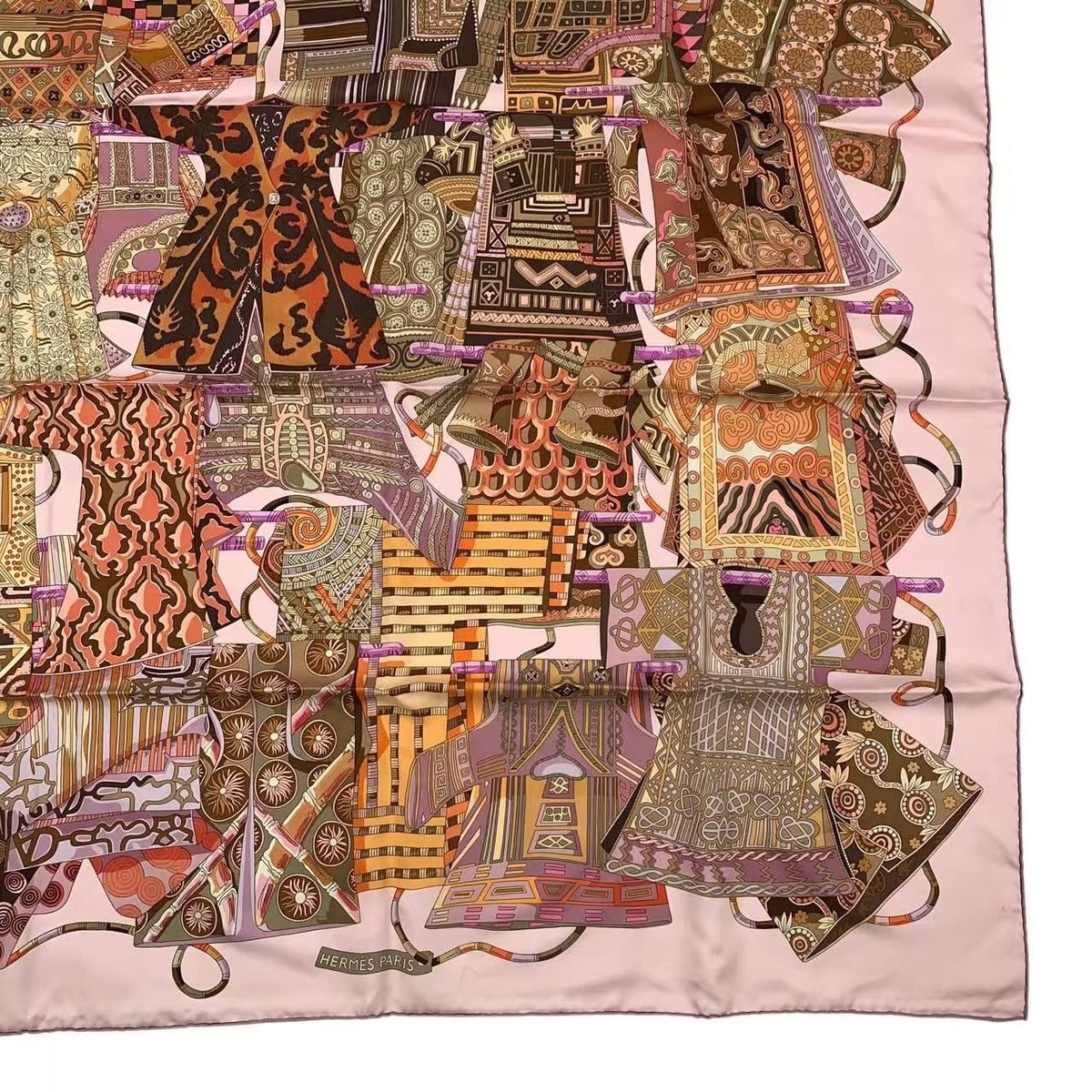 Hermes Scarf Carre 90 Voyage en Etoffes a Journey Through the World's Fabrics — view 6